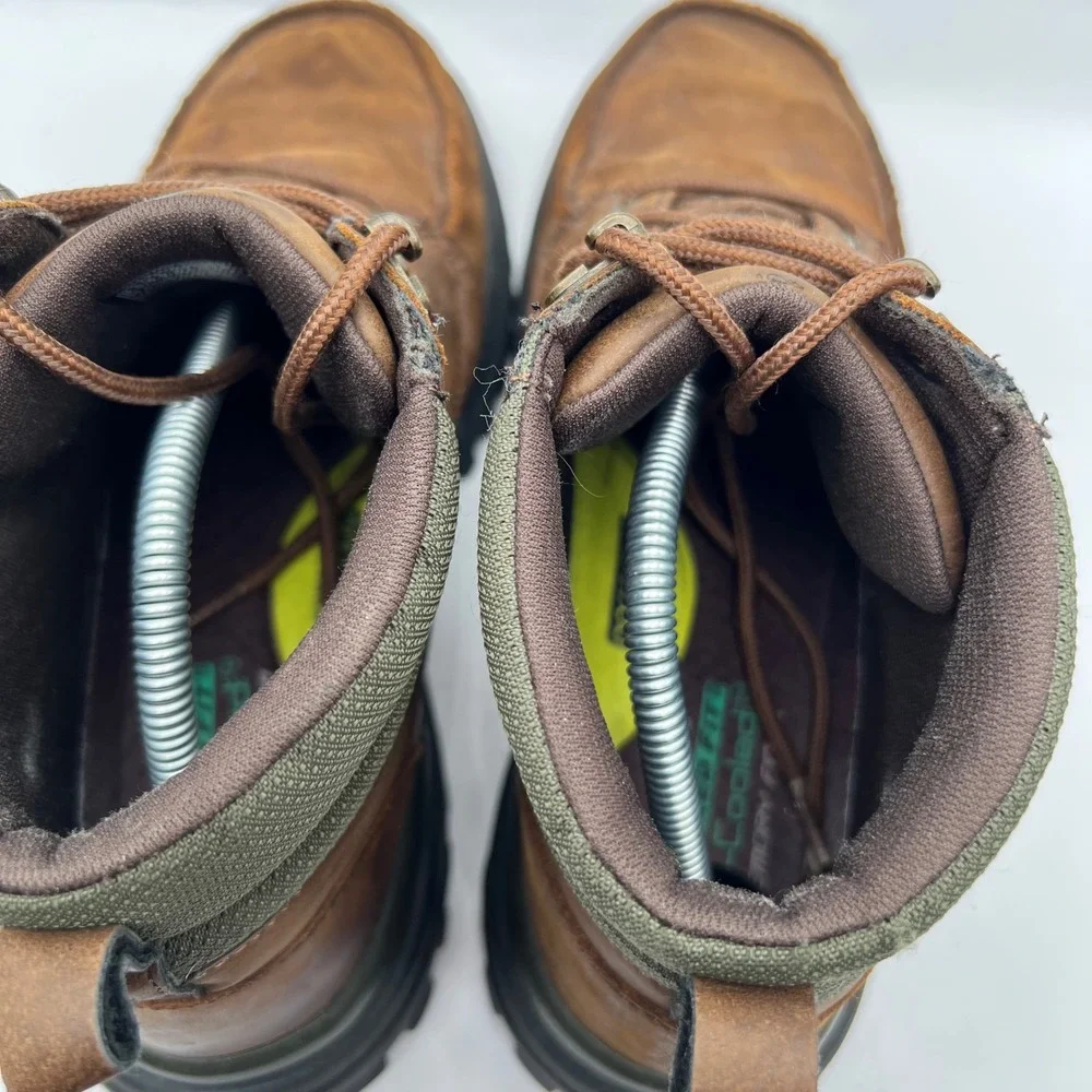 Skechers Boswell Relaxed Fit Mens Brown Leather Moc Toe Boots Steady Grip 9.5
